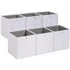 Image 1 : Amazon Basics Collapsible Fabric Storage Cube Organizer Bins - Pack of 6, White/Black Xs, 13x15x13" 