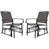 Image 1 : Amazon Basics Outdoor Patio Textilene Glider Chair - Set of 2, Black, 30.3"D x 24.21"W x 36.2"H - B0
