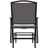Image 4 : Amazon Basics Outdoor Patio Textilene Glider Chair - Set of 2, Black, 30.3"D x 24.21"W x 36.2"H - B0