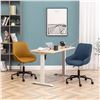 Image 2 : Blue Office chair with CORSICA fabric cover, Black 5-star metal base & gas lift Office chair - B07V7