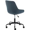 Image 5 : Blue Office chair with CORSICA fabric cover, Black 5-star metal base & gas lift Office chair - B07V7
