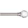 Image 1 : Amazon Basics Decorative 5/8in Curtain Rod with Faceted Ball Finials - 48-86in, Clear - B07H95FY2P -