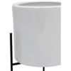Image 3 : Rivet Mid-Century Ceramic Planter with Iron Stand, 18.9"H, Solid White - B0842H2F7C - Retail price U