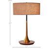 Image 2 : Amazon Brand - Rivet Mid-Century Modern Curved Table Desk Lamp With LED Light Bulb, Brass/Walnut, 14