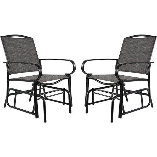 Amazon Basics 2-Person Patio Sling Glider - Black - B08XYGTZBP- Retail price USD $160/set of 2  Prod