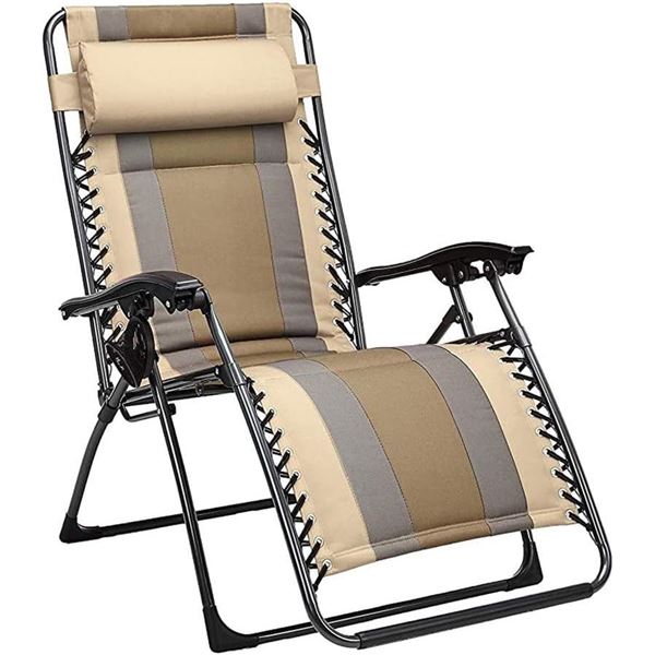 Amazon Basics Padded Zero Gravity Chairs-Tan - B07LFDL25Q - Total lot retail USD $218 for 2pcs  Prod
