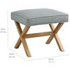 Image 4 : Amazon Brand Rivet Mid-Century Modern X Stool Ottoman Chair, 20" W, Gray - B08LQYSW4S - Retail USD $