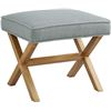 Image 1 : Amazon Brand Rivet Mid-Century Modern X Stool Ottoman Chair, 20" W, Gray - B08LQYSW4S - Retail USD $
