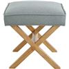 Image 2 : Amazon Brand Rivet Mid-Century Modern X Stool Ottoman Chair, 20" W, Gray - B08LQYSW4S - Retail USD $
