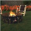 Image 1 : Amazon Basics Outdoor Round Steel Fire Ring - 36-Inch, White Tail Deer Design - B08RZN1S3G - Retail