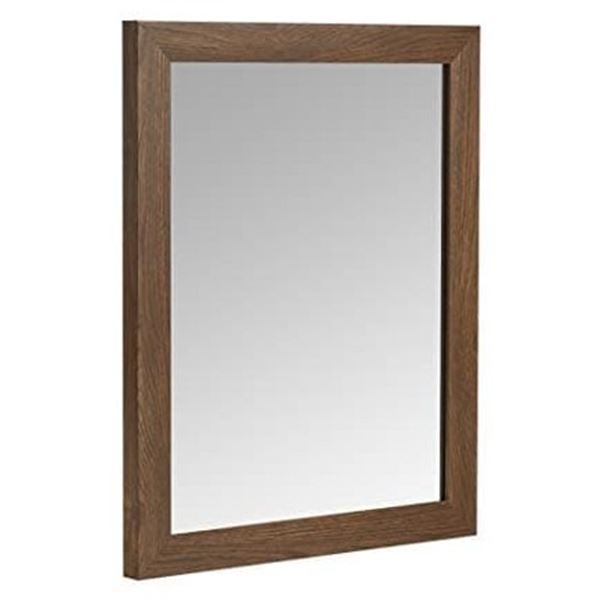 Amazon Basics Rectangular Wall Mirror 41 x 51 CM - Standard Trim, Walnut - B07RQMRXQW - Retail USD $