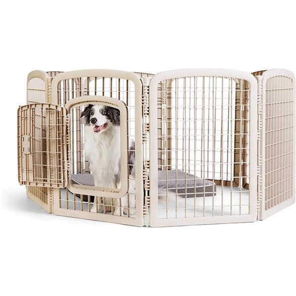 Amazon Basics 8-Panel Plastic Pet Pen - 34", Beige - B07FD6DD4S - Retail USD $106/pc. Total lot reta