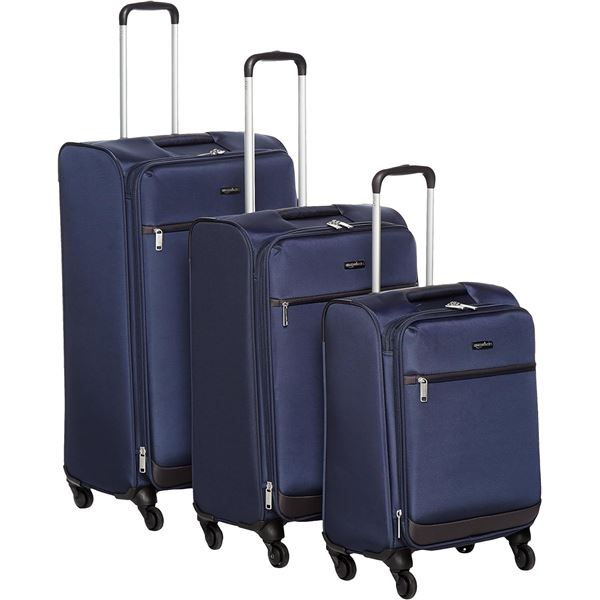 Amazon Basics Softside Spinner Set 21inx25inx29in, Navy Blue- B0711KX7HQ  - Retail USD $350/pc.  Pro