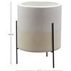 Image 6 : Amazon Brand ï¿½€“ Rivet Mid-Century Ceramic Planter with Stand, 18.9"H, White - B