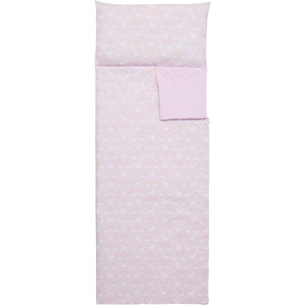 Amazon Basics Kids Ultra-Soft Light-Weight Indoor Slumber Sleeping Bag  - Unicorns & Rainbows - B08F