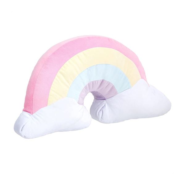Amazon Basics Kids Unicorns & Rainbows Decorative Pillow - Rainbow - B08BD8DHXW - Retail USD $15/pc.