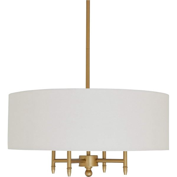 Stone & Beam Classic Ceiling Pendant Chandelier Fixture With White Drum Shade- 20 x 20 x 42 Inches, 