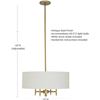 Image 4 : Stone & Beam Classic Ceiling Pendant Chandelier Fixture With White Drum Shade- 20 x 20 x 42 Inches, 