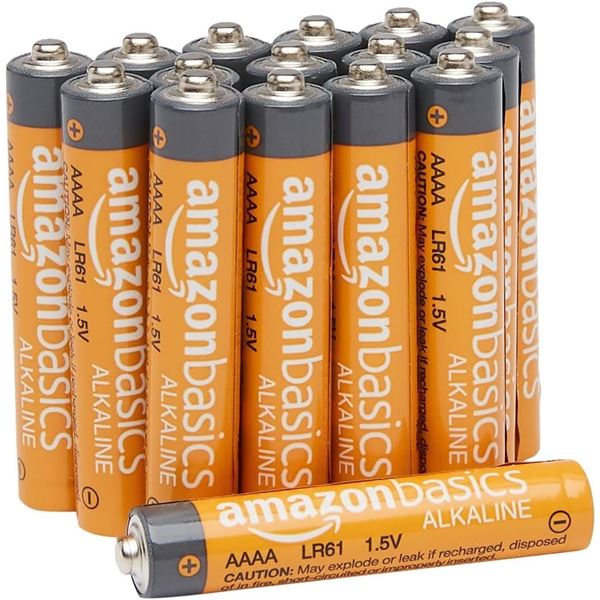 Amazon Basics 16-Pack AAAA Alkaline High-Performance Batteries, 1.5 Volt, 3-Year Shelf Life - B094D5