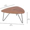 Image 3 : Adwin Triangle Coffee Table with Black Metal Legs, Walnut - B07GF7CSLF - Retail USD $130/pc, therefo