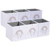 Image 1 : Amazon Basics - Foldable Fabric Storage Bins for Kids, 6-Pack, Unicorn, 13 x 15 x 13 inches - B09KHC