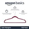 Image 3 : Amazon Basics Velvet Hangers Burgundy/Silver 100 pack - B09GS23YYX - Retail USD $55/pack. Total lot 