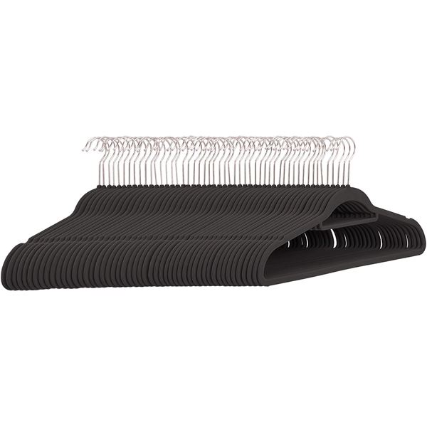 Amazon Basics Velvet Suit Hangers with Horizontal Bar - 50-Pack, Rose Gold Hooks - B07Y8QLMZW - Reta