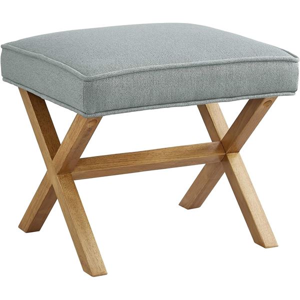 Amazon Brand Rivet Mid-Century Modern X Stool Ottoman Chair, 20" W, Gray - B08LQYSW4S - Retail USD $
