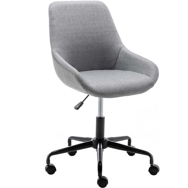 Office chair with CORSICA fabric cover Black 5-star metal base with gas lift - B07V9YH7R7 - Retail U