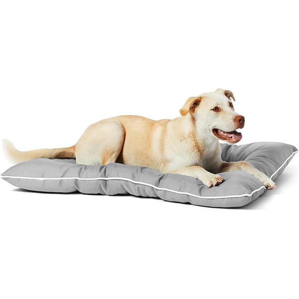 Amazon Basics Outdoor Water Repellent Pet Pillow Bed, Grey, Large - B08TN8PNRQ - Retail USD $38/pc. 