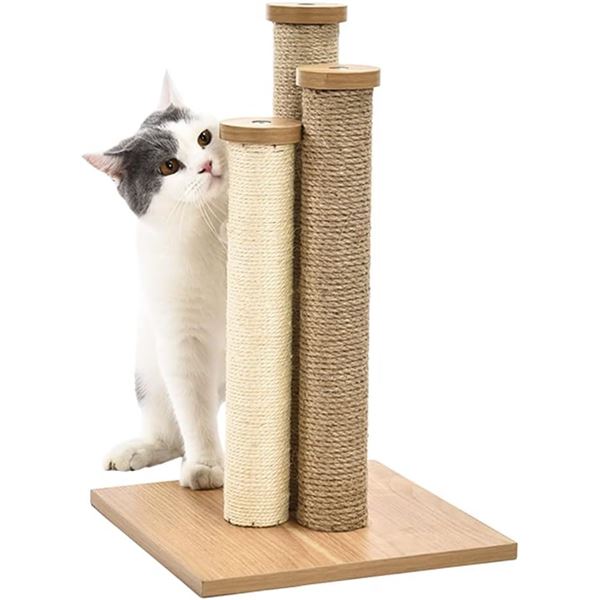 Amazon Basics Cat Scratching Post-Triple Scratching Post - Beige - B07FW5JPSK - Retail USD $43/pc. T