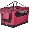 Image 1 : Amazon Basics Folding Portable Soft Pet Dog Crate Carrier Kennel, 36 x 24 x 24 inches, Red - B07GPJD