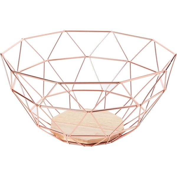Amazon Basics Metal Wire Storage Basket with Wooden Base - B07Z4Y2GGH - Retail USD $15/pc. Total lot