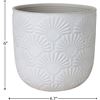Image 2 : Amazon Brand ï¿½€“ Stone & Beam Medium Fan-Embossed Planter, 6"H, Cloud Dancer Whi