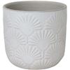 Image 1 : Amazon Brand ï¿½€“ Stone & Beam Small Fan-Embossed Planter, 4.3" H, Cloud Dancer W