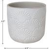 Image 3 : Amazon Brand ï¿½€“ Stone & Beam Small Fan-Embossed Planter, 4.3" H, Cloud Dancer W