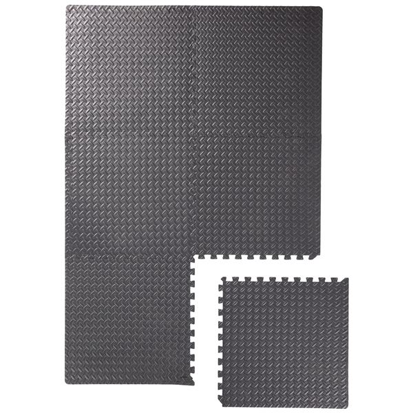 Amazon Basics Foam Interlocking Exercise Gym Floor Mat Tiles - Pack of 6, 24.7 x 24.7 x .5 Inches, B