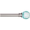Image 1 : Amazon Basics Decorative 5/8in Curtain Rod with Faceted Ball Finials - 28-48in, Turquoise Blue - B07