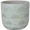 Image 1 : Amazon Brand ï¿½€“ Stone & Beam Small Fan-Embossed Planter, 4.3" H, Seafoam Green 