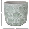 Image 3 : Amazon Brand ï¿½€“ Stone & Beam Small Fan-Embossed Planter, 4.3" H, Seafoam Green 