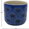 Image 3 : Amazon Brand ï¿½€“ Stone & Beam Cylindrical Small Fan-Embossed Planter, 4.3"H, Blu