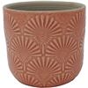 Image 1 : Amazon Brand ï¿½€“ Stone & Beam Cylindrical Small Fan-Embossed Planter, 4.3"H, Ara
