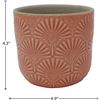 Image 2 : Amazon Brand ï¿½€“ Stone & Beam Cylindrical Small Fan-Embossed Planter, 4.3"H, Ara