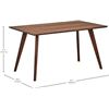 Image 5 : Amazon Brand - Rivet Minimalist Dining Table, Seats 2-4, 135 x 80 x 72cm, Walnut Table Top with Vene