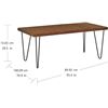 Image 3 : Amazon Brand - Rivet Hairpin Industrial Dining Table, Seats 4-6, 180 x 90 x 75cm, MDF with Walnut Ve