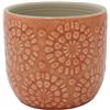 Image 1 : Amazon Brand ï¿½€“ Stone & Beam Cylindrical Small Floral-Embossed Planter, 4.3"H, 