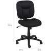 Image 2 : Amazon Basics Low-Back Office Desk Chair, Adjustable Height, 360 Degree Swivel, Fabric Upholstery, B