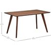 Image 5 : Amazon Brand - Rivet Minimalist Dining Table, Seats 2-4, 135 x 80 x 72cm, Walnut Table Top with Vene