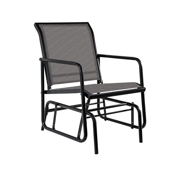 Amazon Basics Outdoor Patio Textilene Glider Chair - Black, 29.1"D x 22.44"W x 34.6"H