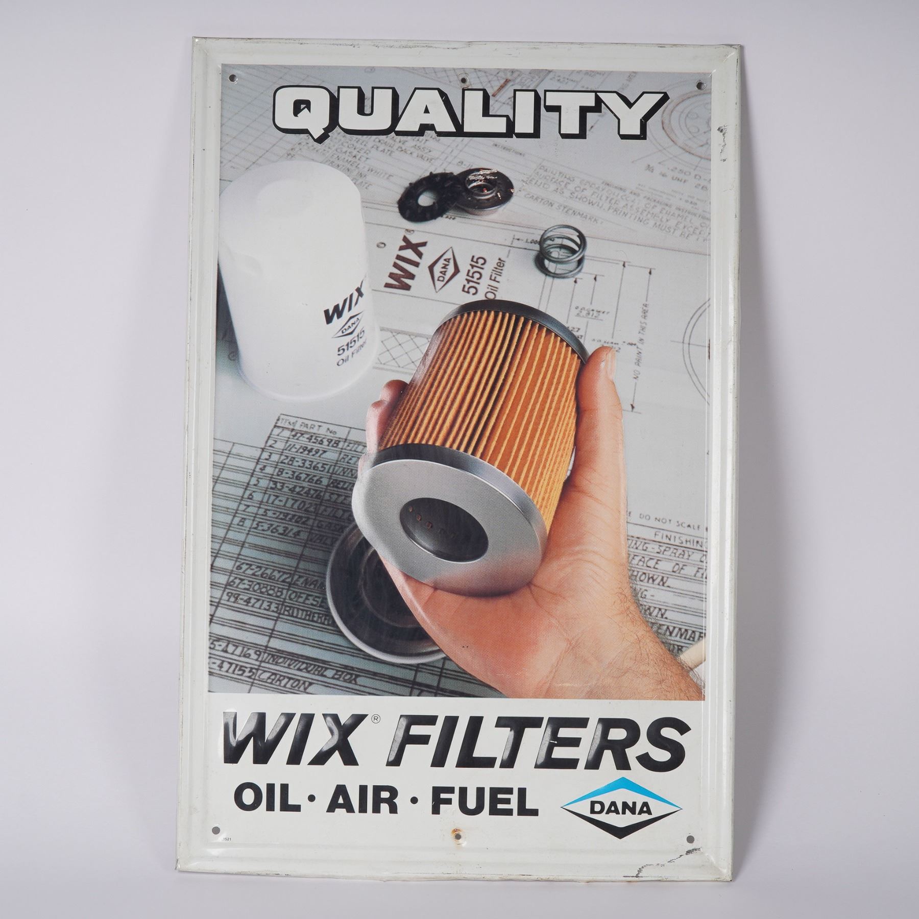 Wix Filters Sign Embossed WIX Filters Quality Advertising Sign